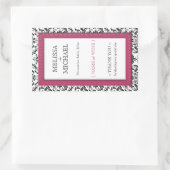 Étiquettes de vin Mariage vertical rose pointu (Sac)