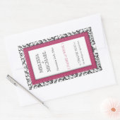 Étiquettes de vin Mariage vertical rose pointu (Enveloppe)