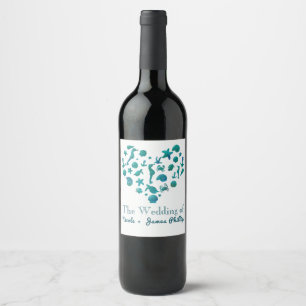 Étiquettes de vin modernes aquarelles sarcelles de
