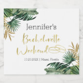 Étiquettes de vin mousseux | Bachelorette tropical (Étiquettes simples)