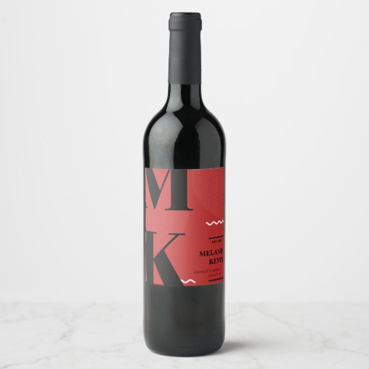 Étiquettes de vin noir et rouge (Devant)
