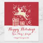 Étiquettes de vin personnalisé de rennes de Noël (Étiquettes simples)