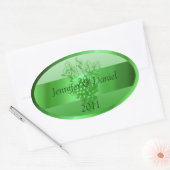 Étiquettes de vin personnalisé vert (Enveloppe)