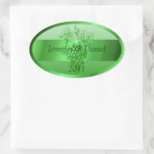 Étiquettes de vin personnalisé vert (Sac)