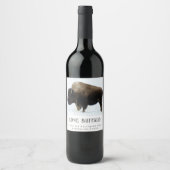 Étiquettes de vin personnalisés Mockup Lone Buffal (Devant)