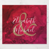 Étiquettes de vin pétillant aquarelle rouge à noir (Étiquettes simples)