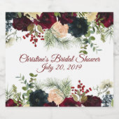 Étiquettes de vin pétillant floral bordeaux et mar (Étiquettes simples)