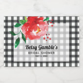 Étiquettes de vin pétillant mini Rose rouge sur ca (Étiquettes simples)