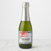 Étiquettes de vin pétillant mini Rose rouge sur ca (Devant)