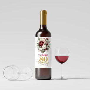 Étiquettes de vin pour 80e anniversaire Burgundy B
