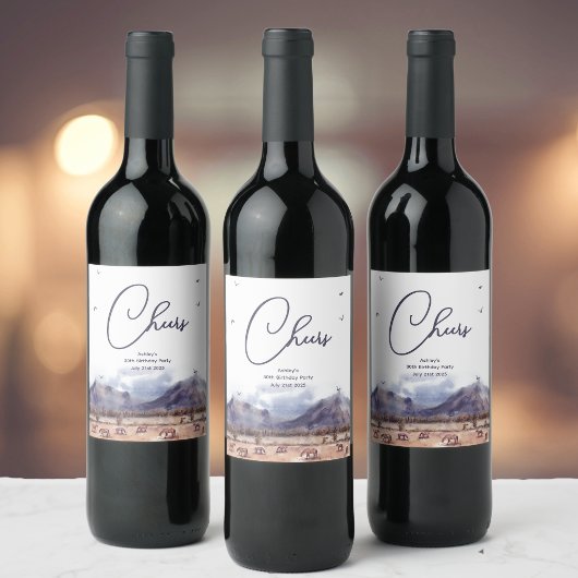 Étiquettes de vin pour anniversaire marquant une é