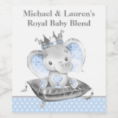 Étiquettes de vin pour Baby Shower Prince Éléphant (Étiquettes simples)