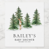Étiquettes de vin pour Baby Shower Rustique Hiver (Étiquettes simples)