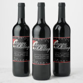Étiquettes de vin pour les fêtes de Noël avec chap (Bouteilles)