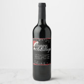 Étiquettes de vin pour les fêtes de Noël avec chap (Devant)