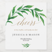 Étiquettes de vin pour mariage verdoyant (Étiquettes simples)