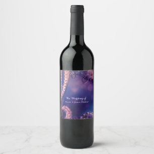 Étiquettes de vin pour soirée glamour chic violet