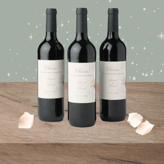 Étiquettes de vin Rose romantique