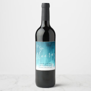 Étiquettes de vin sarcelles foncées pour mariage '