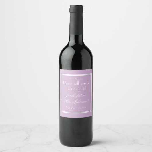 Étiquettes de vin Simple Mauve Demande de témoin d (Devant)