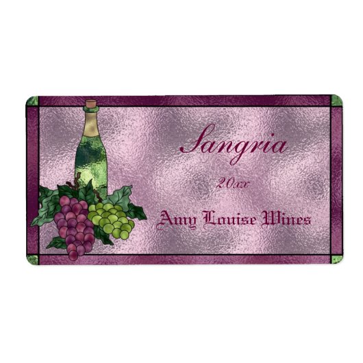 Étiquettes de vins faits maison (Devant)