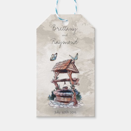 ÉTIQUETTES DE VOEUX PUITS PAPILLON (Devant)