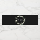 Étiquettes d'eau Noir | Mariage moderne verdoyant (Étiquettes simples)