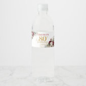 Étiquettes d'eau pour 80e anniversaire Boho Blush (Devant)