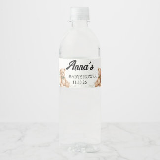 Étiquettes d'eau pour Baby Shower Ourson Eucalyptu