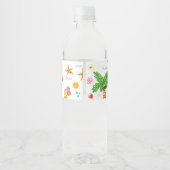 Étiquettes d'eau tirés à la main Flamant rose (Dos)