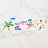 Étiquettes d'eau tirés à la main Flamant rose (Étiquettes simples)