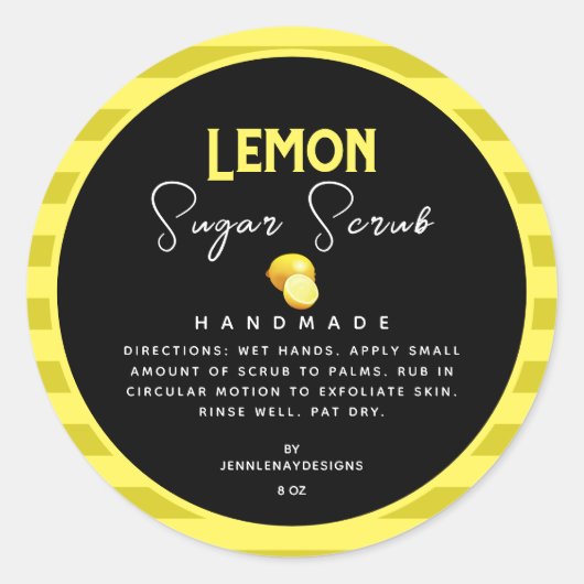 Étiquettes d'écume à sucre de citron faits main su (Devant)