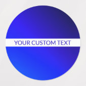 Étiquettes Dégradé bleu et texte modifiable sur bande blanche (Design 2)