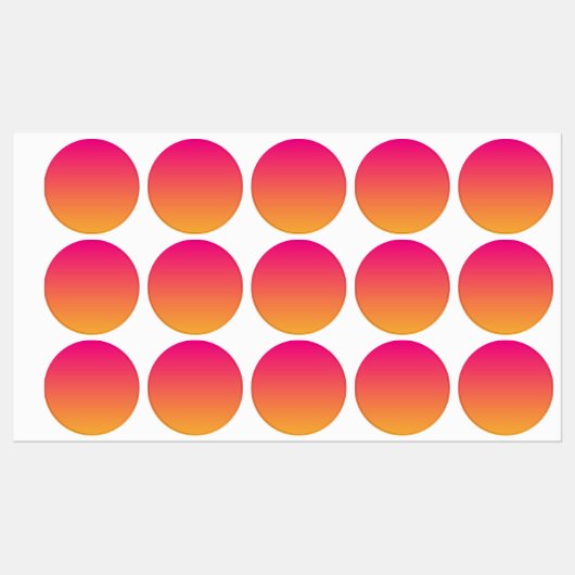 Étiquettes dégradé rose et orange (Feuille)