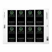 Étiquettes d'emballage Black CBD Box (Feuille entière)