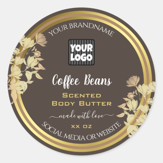 Étiquettes D'Emballage De Produits Chic Avec Logo  (Devant)