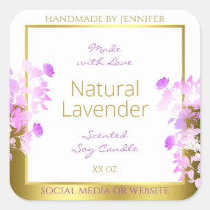 Étiquettes d'emballage de produits floraux blanc o