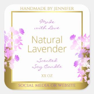 Étiquettes d'emballage de produits floraux blanc o