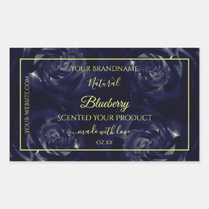 Étiquettes d'emballage de produits floraux Bleu fo