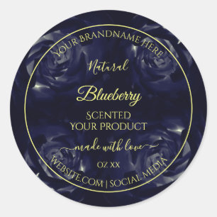 Étiquettes d'emballage de produits floraux Bleu fo