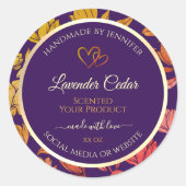 Étiquettes d'emballage de produits floraux pourpre (Devant)