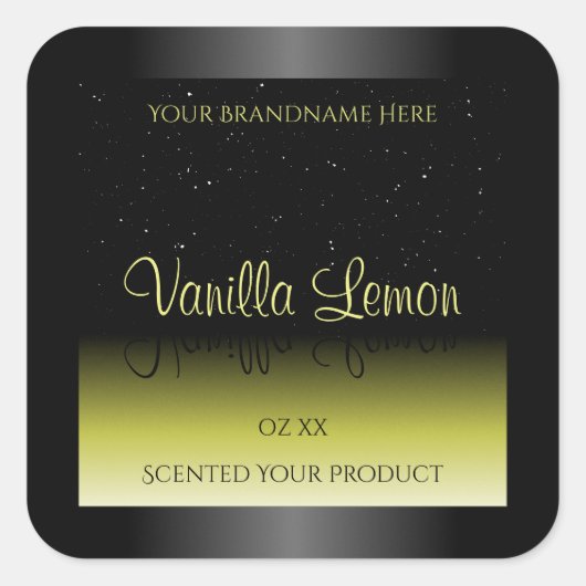 Étiquettes d'emballage de produits Jaune Noir Part (Devant)