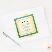 Étiquettes d'emballage de produits or Turquoise Pa (Enveloppe)