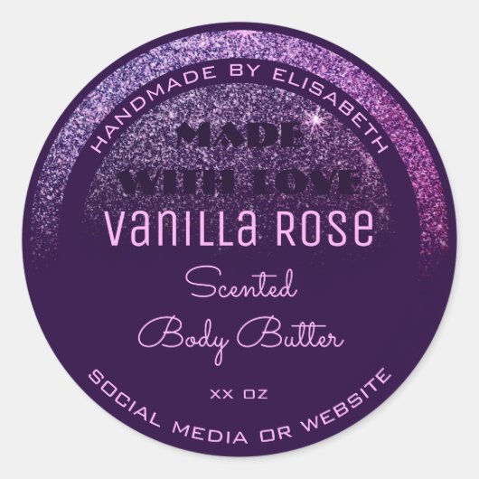 Étiquettes d'emballage de produits Pink Purple Par (Devant)