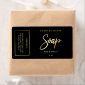 Étiquettes D'Emballage De Savon Noir Et Or Foil De (En situation)