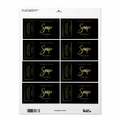 Étiquettes D'Emballage De Savon Noir Et Or Foil De (Feuille entière)