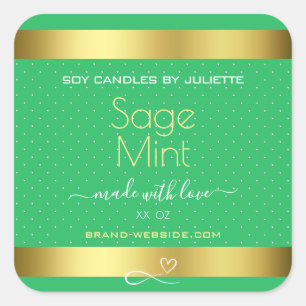 Étiquettes d'emballage des produits Mint Green Gol