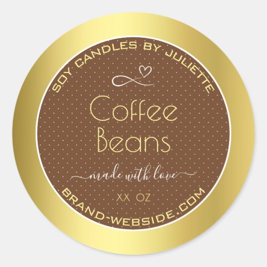 Étiquettes d'emballage d'or moderne Brown café har (Devant)