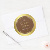 Étiquettes d'emballage d'or moderne Brown café har (Enveloppe)