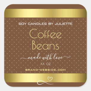 Étiquettes d'emballage d'or moderne Brown café har